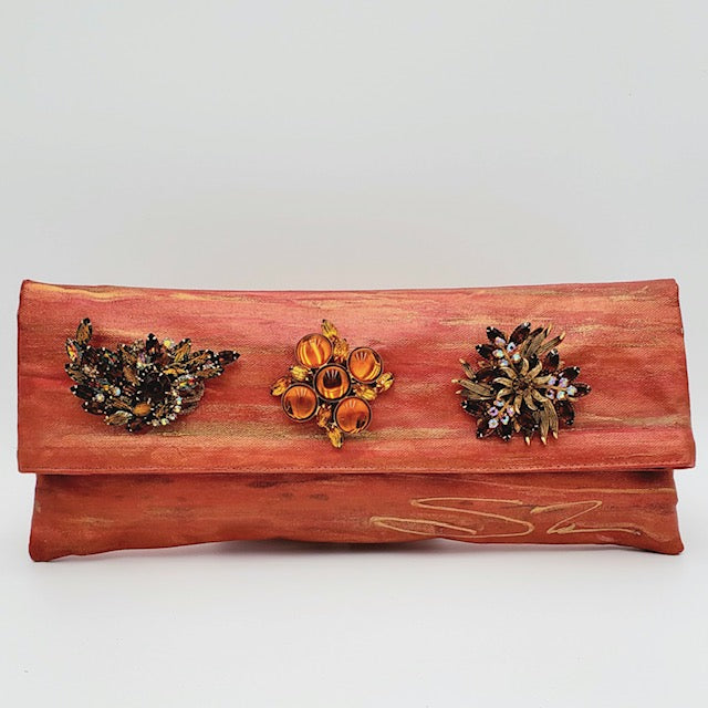 Tangerine with Topaz Gemstone Cluster