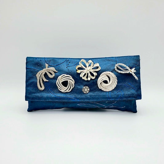 Metallic Blue with Silver Cluster