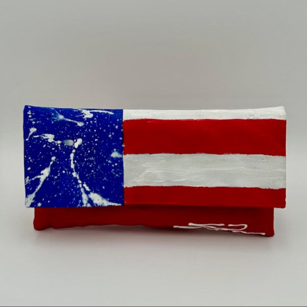 USA Flag Clutch Abstract