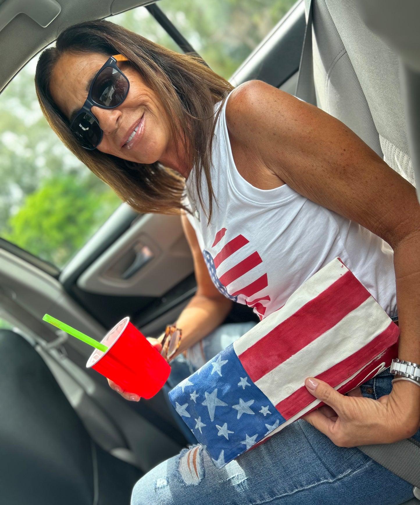 American Flag Clutch - short