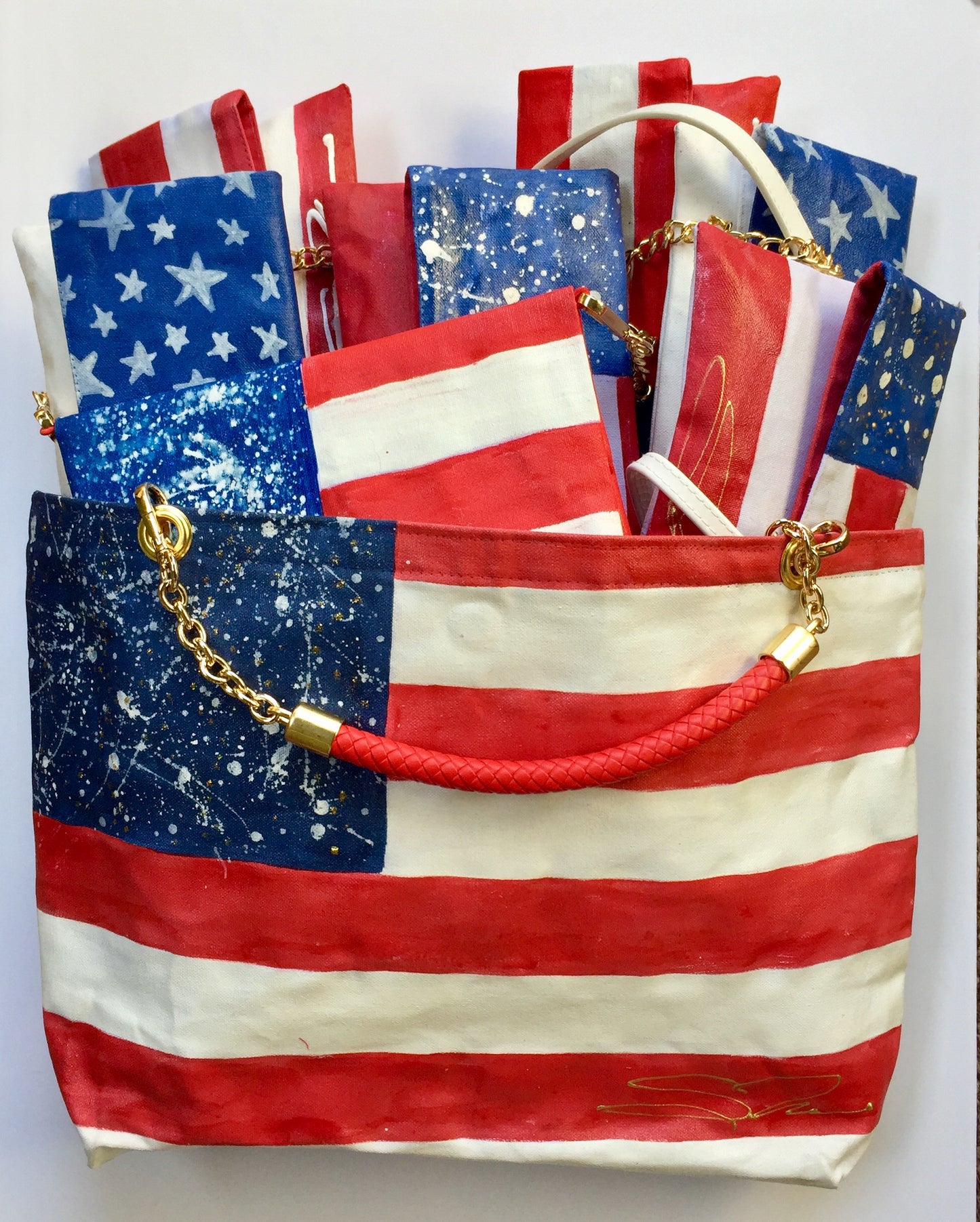 American Flag Clutch - short