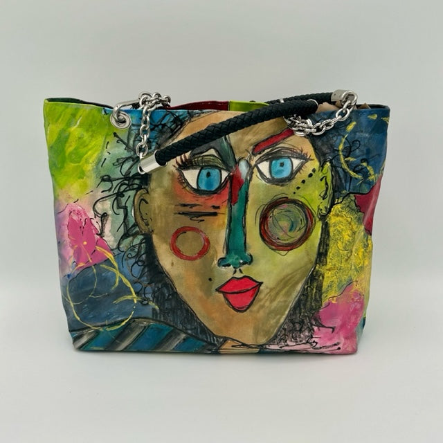 Patchwork Tote with Butterfly / Portrait Tote