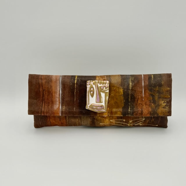 Brown and Gold with Tribal Mask