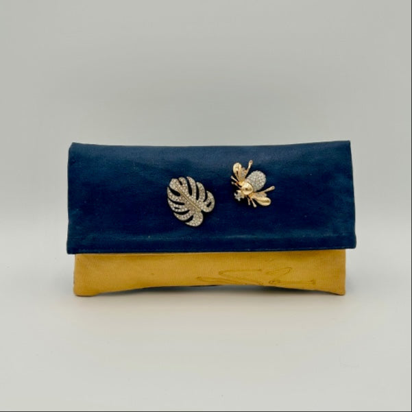 Blue with Crystal Leaf and Bee