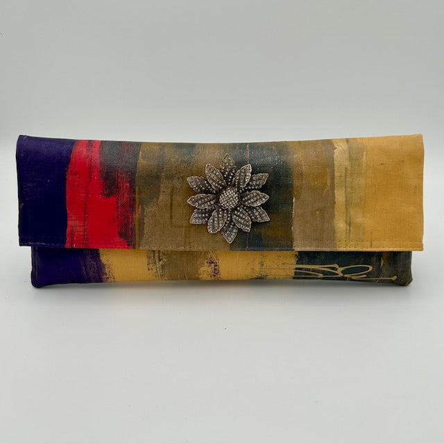 Paris vintage flower brooch on abstract