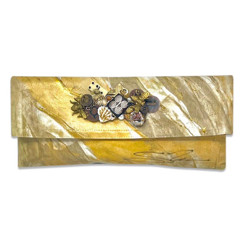Abstract Glitter with Mixed Media Button
