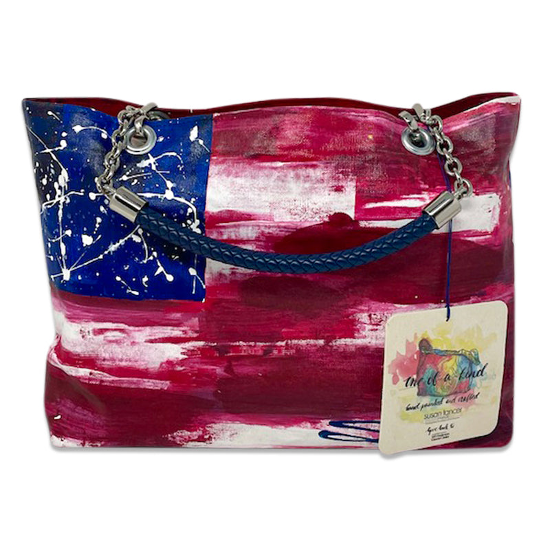 USA Flag Small Splatter Tote