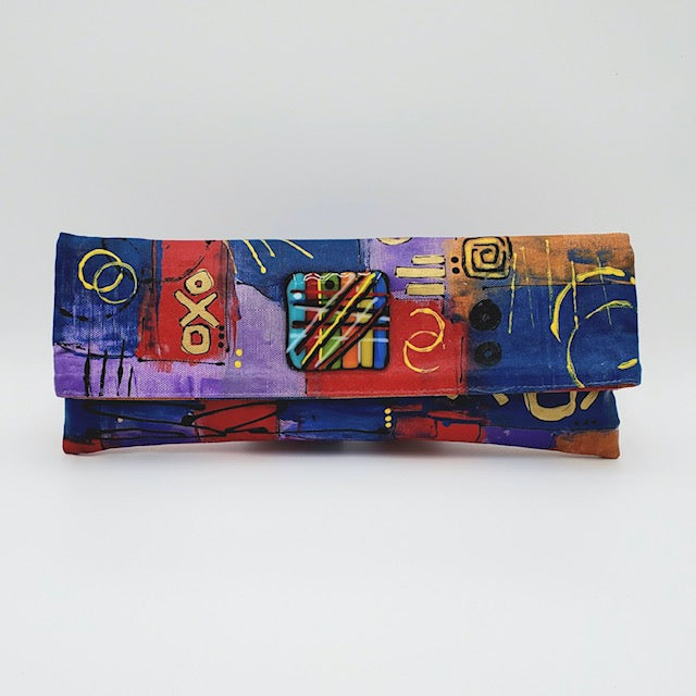 Abstract Patchwork with Fused Glass