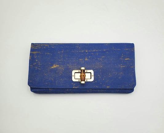 "Denim" Ginger Clutch (with turn-lock)