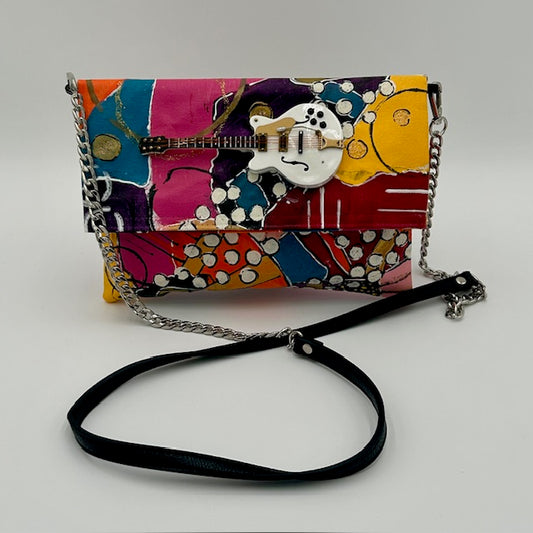Abstract Crossbody with White Guitar
