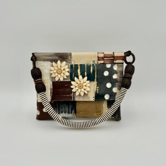 Rafia handled neutral abstract