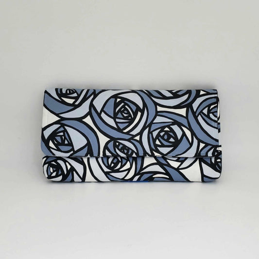 Rose Ginger Clutch in Blue (with turn-lock)