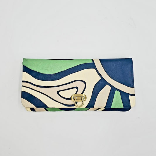 60s Retro Blue Green Clutch