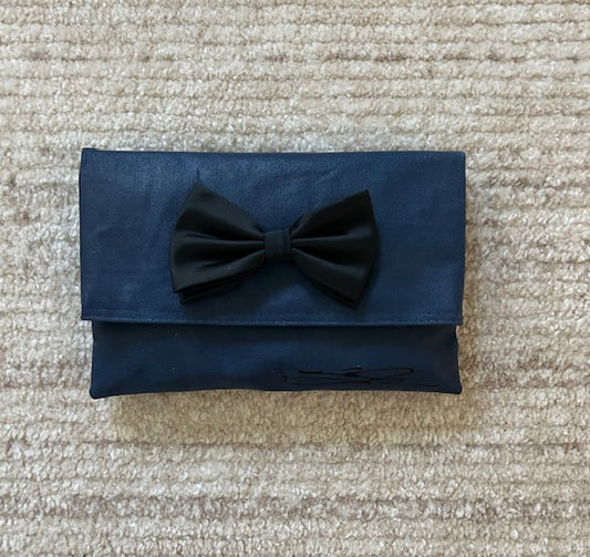 Solid Navy with Black Bow