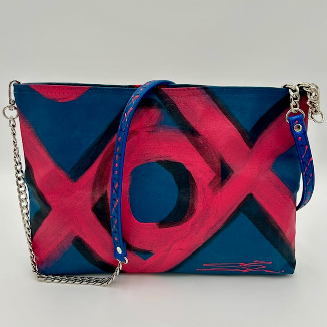 xox Crossbody with leather painted strap