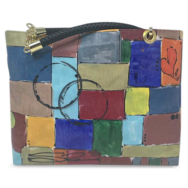 Patchwork Tote with Paintbrush